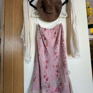 Vintage Kathie Lee Collection Pink Floral High Low Skirt